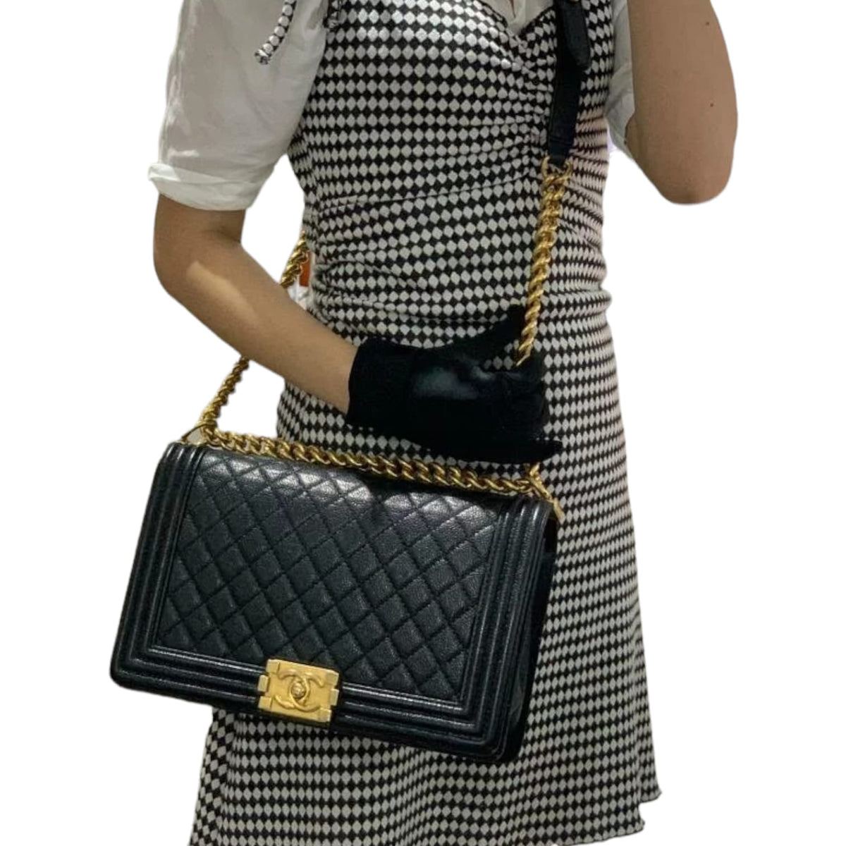 Large Le Boy Quilted Caviar Black GHW