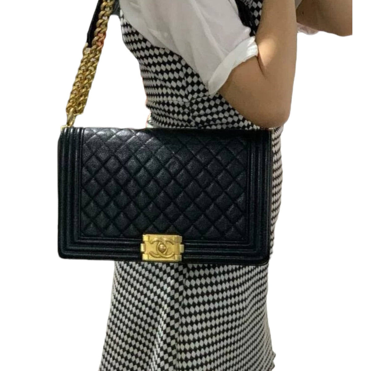 Large Le Boy Quilted Caviar Black GHW
