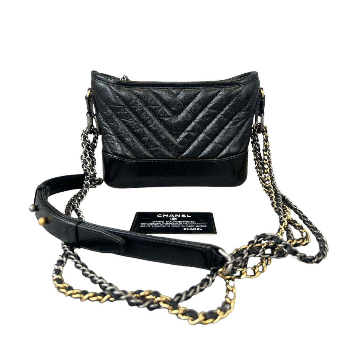 Gabrielle Chevron Black GHW
