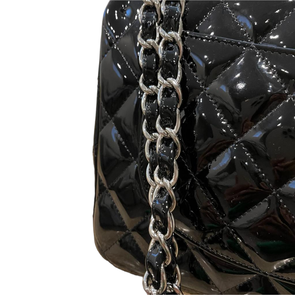 Jumbo Classic Flap Patent Black SHW