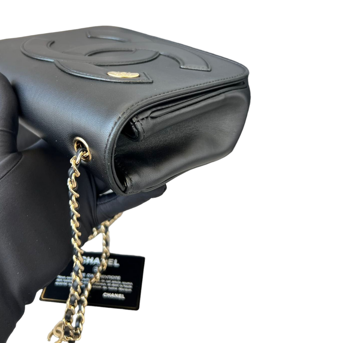 CC Mania Flap Lambskin Black Bag GHW