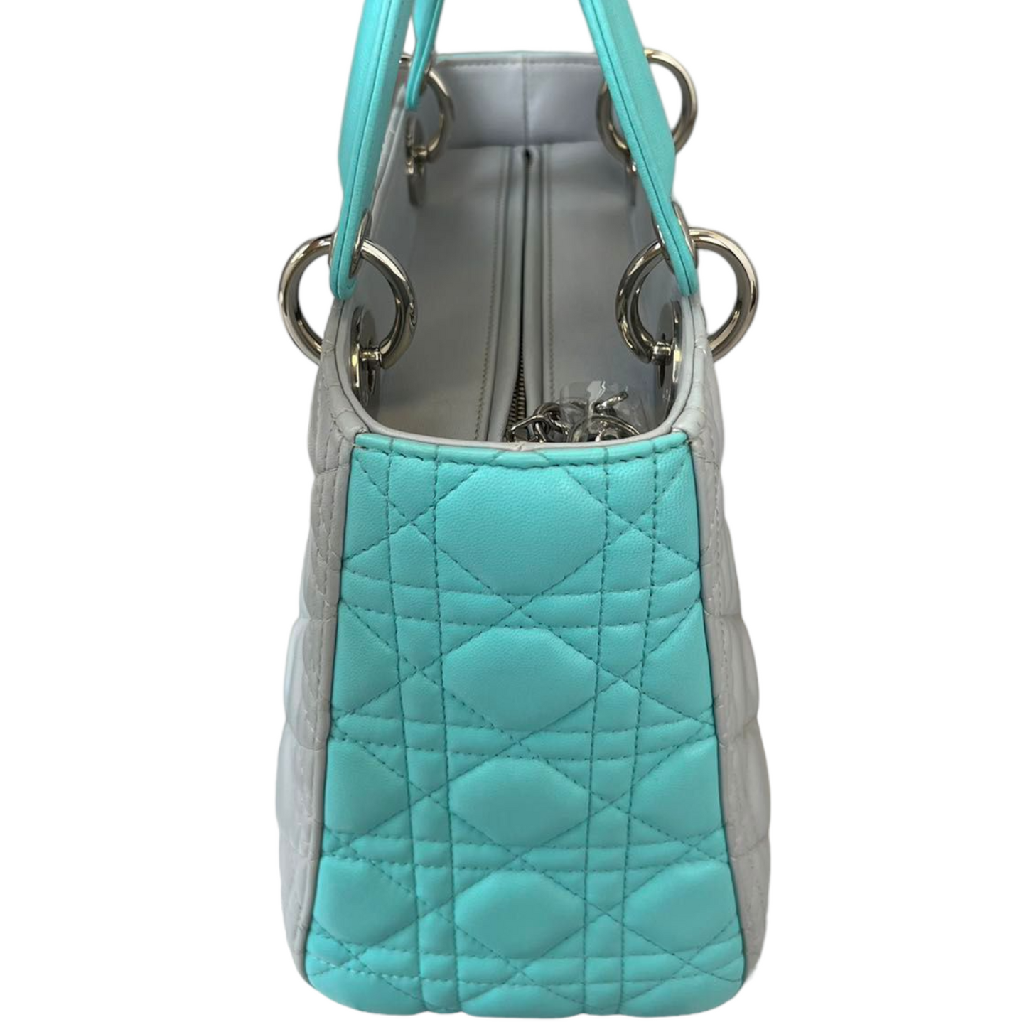 Medium Lady Dior Duo Tone Grey Blue SHW