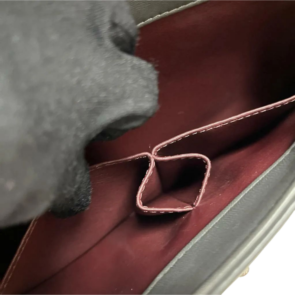 Small Trendy CC Dual Handle Flap Grey RHW