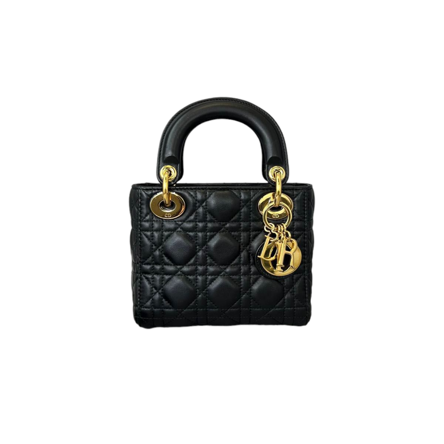 Lambskin Cannage Mini Lady Dior Black GHW