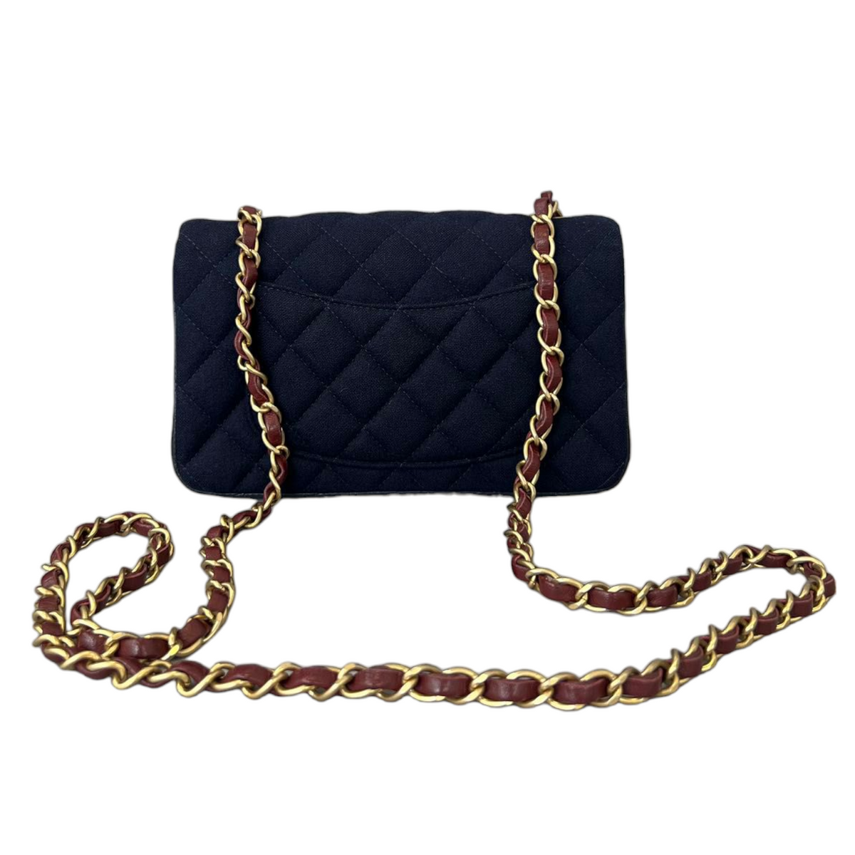 Limited Edition Timeless Mini Rectangular Calf Wool Navy GHW