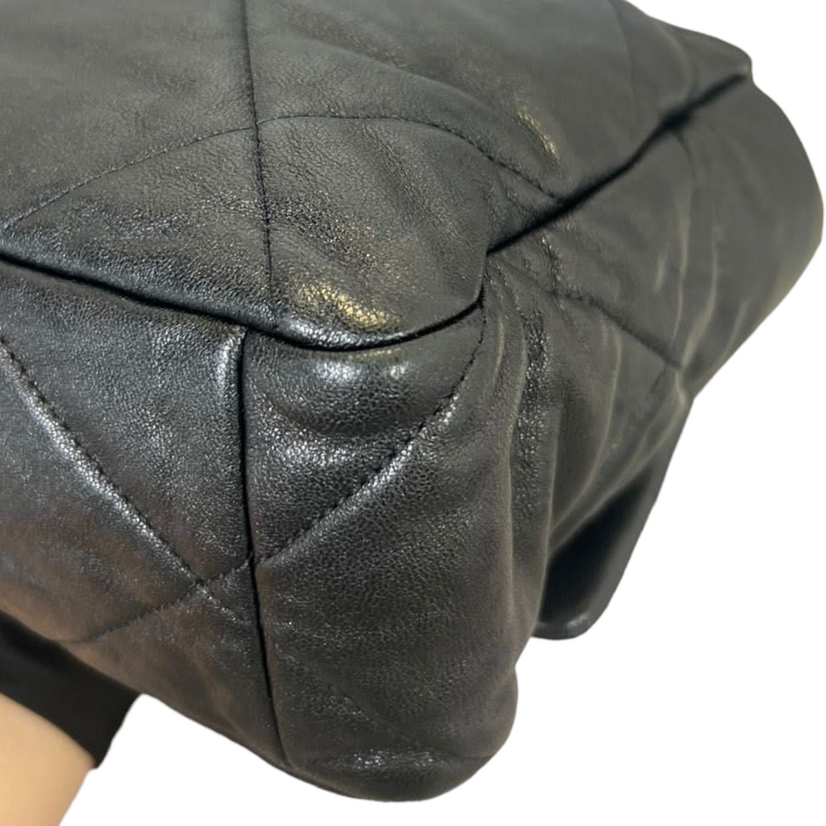 Goatskin Quilted Large Chanel 19 Flap Black