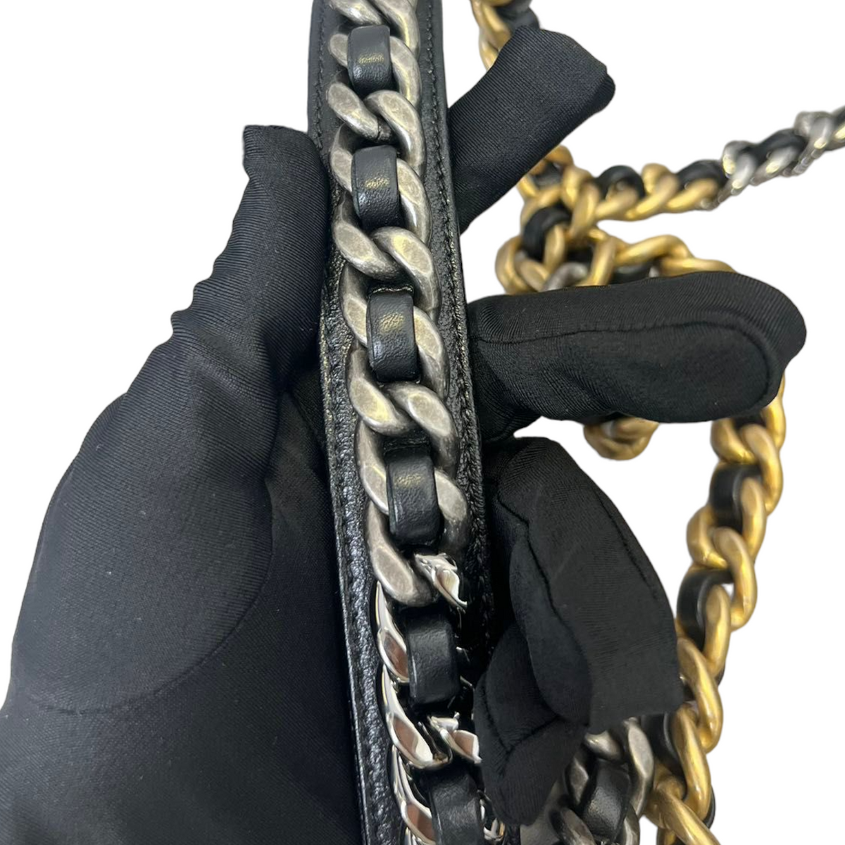 Goatskin Quilted Large Chanel 19 Flap Black