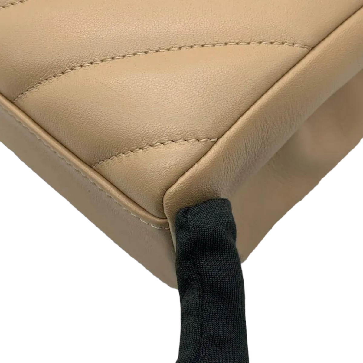 Calfskin Quilted Chevron In The City Bag Beige GHW