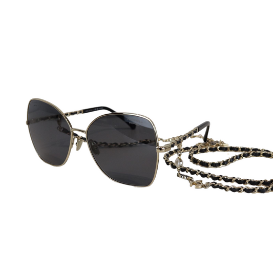 Sunglasses with Chain Gold and Black