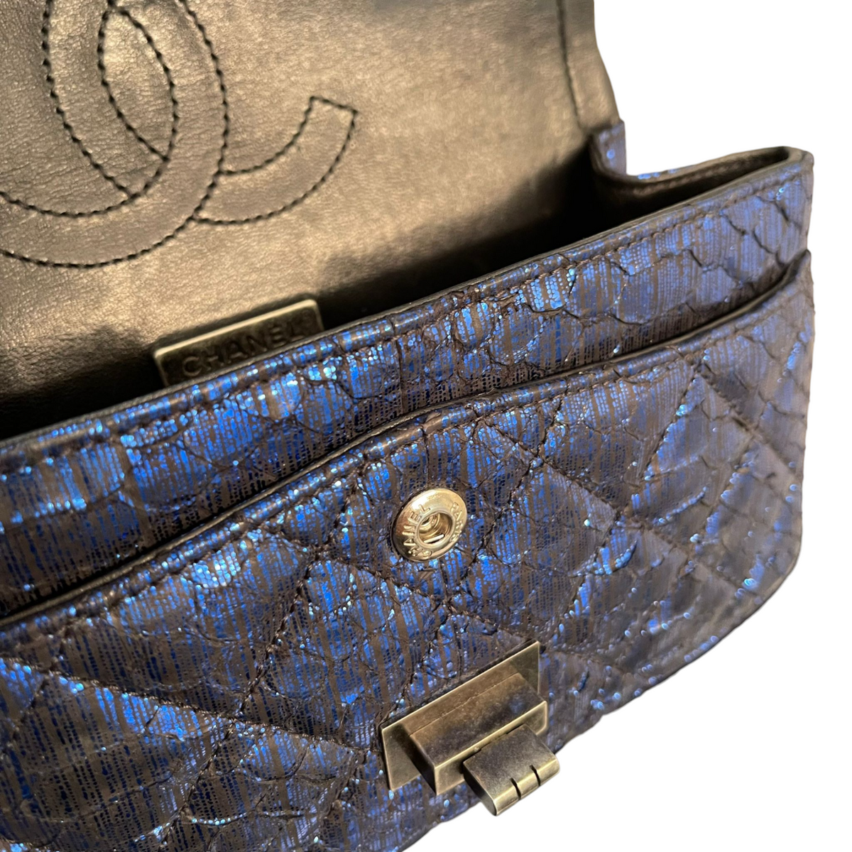 Python Quilted 2.55 Reissue 224 Mini Flap Blue RHW