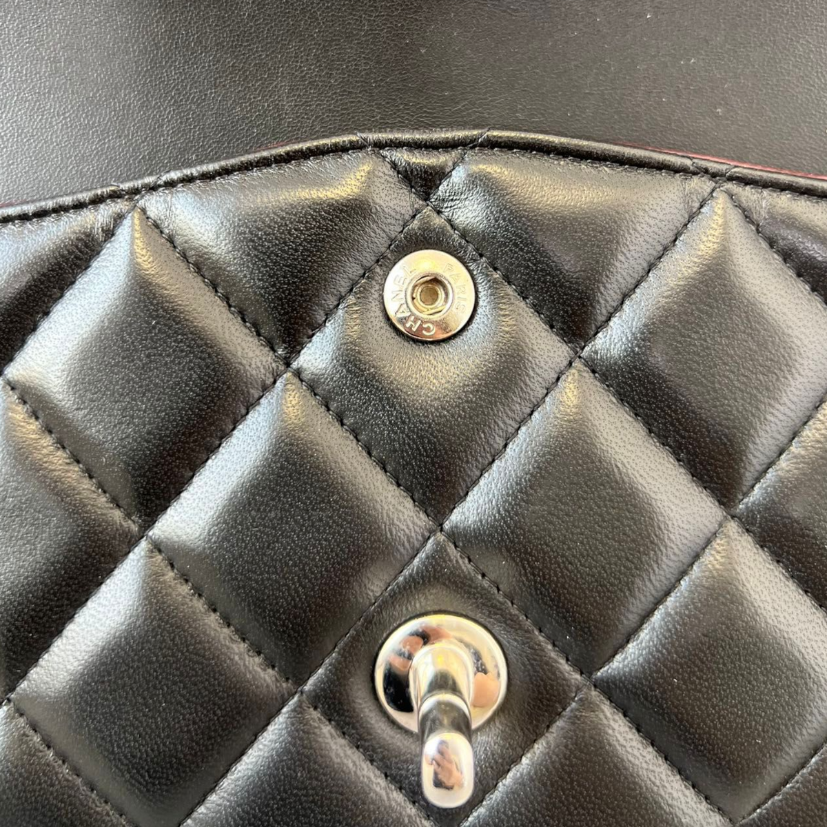 Lambskin Quilted Jumbo Classic Double Flap Black SHW