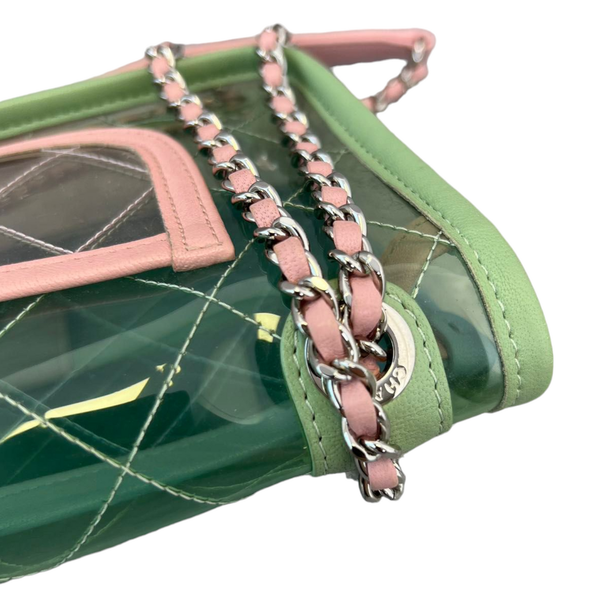 PVC Quilted Medium Coco Splash Flap Blue Green Pink SHW