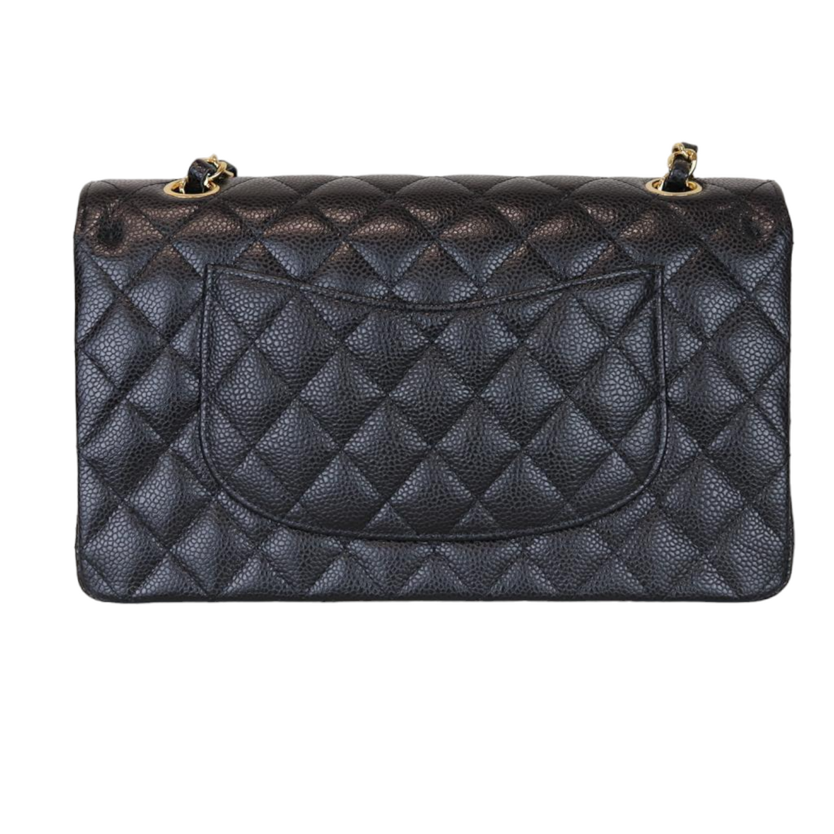 Caviar Quilted Medium Double Flap Black GHW