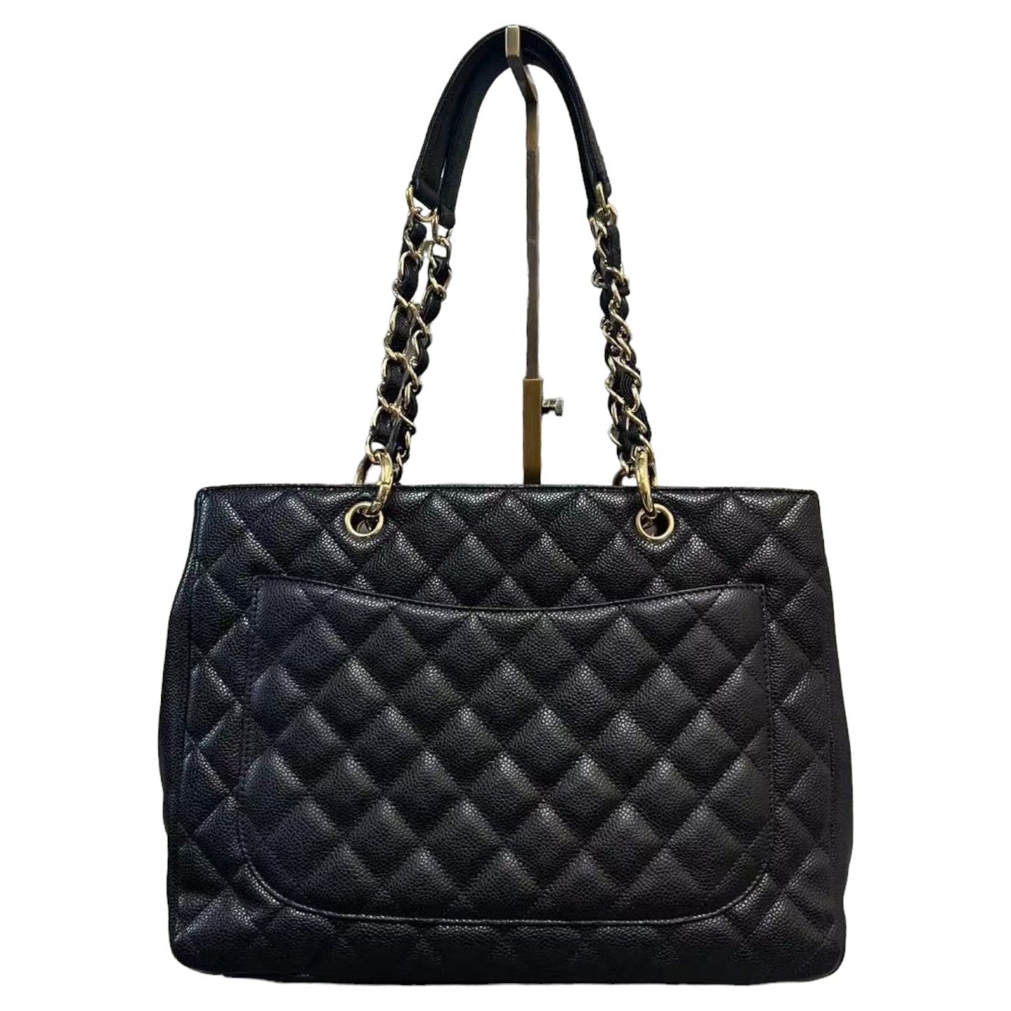 Grand Shopping Tote GST Caviar Quilted Black GHW