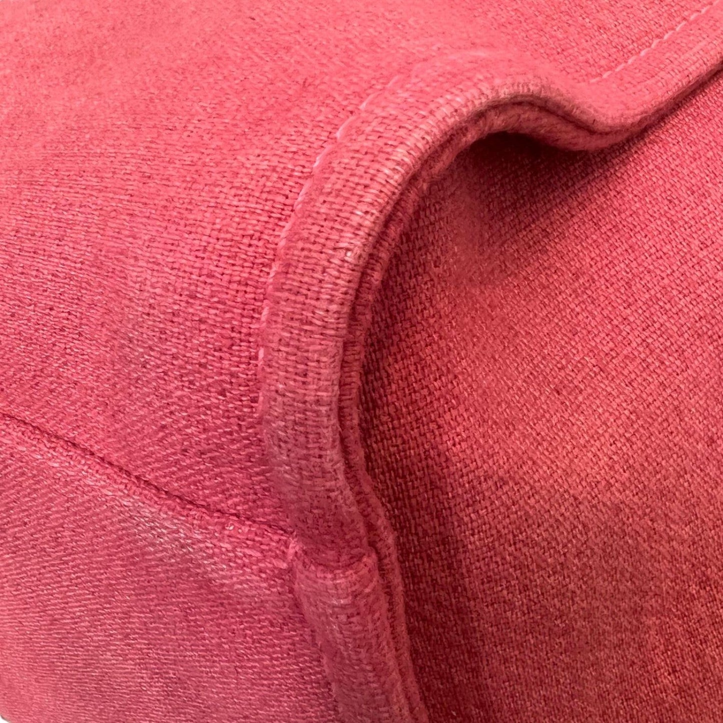 Deauville Shopper Tote Medium Canvas and Leather Red SHW