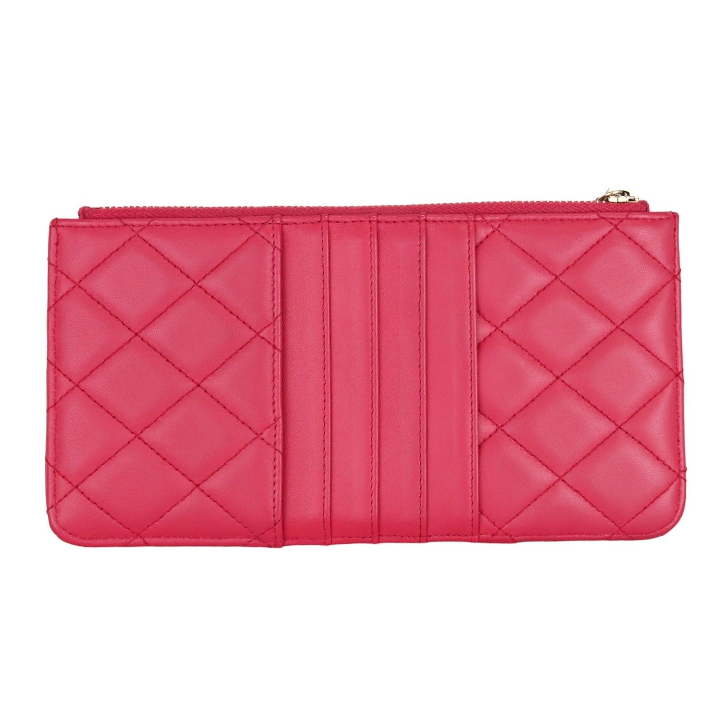 Long Wallet Phone Holder Lambskin Pink GHW