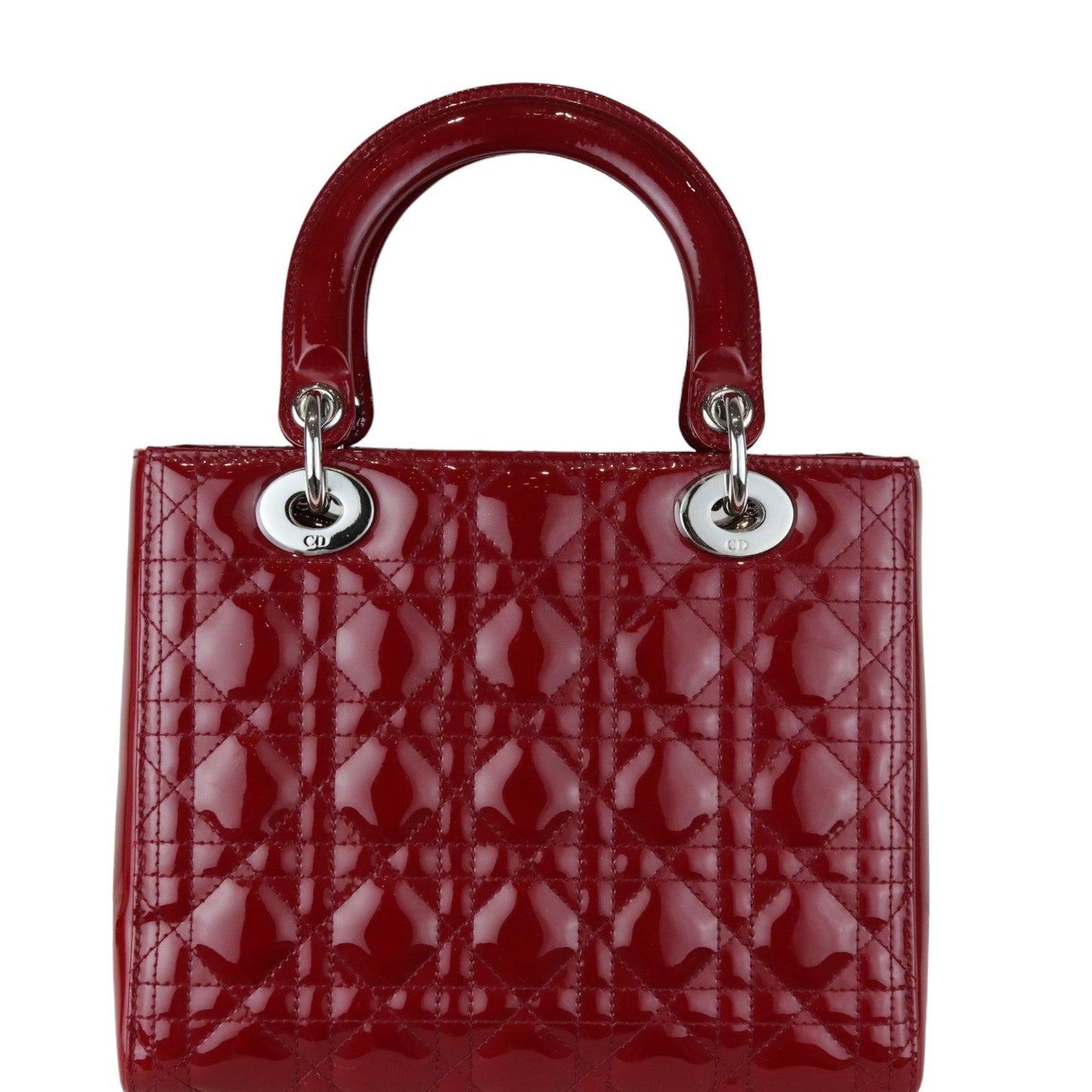 Lady Dior Medium Patent Cannage Red SHW