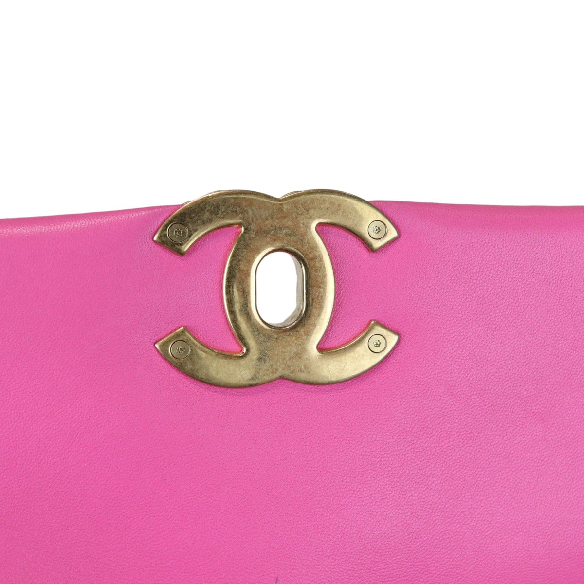19 Flap Small Lambskin Quilted Pink MHW