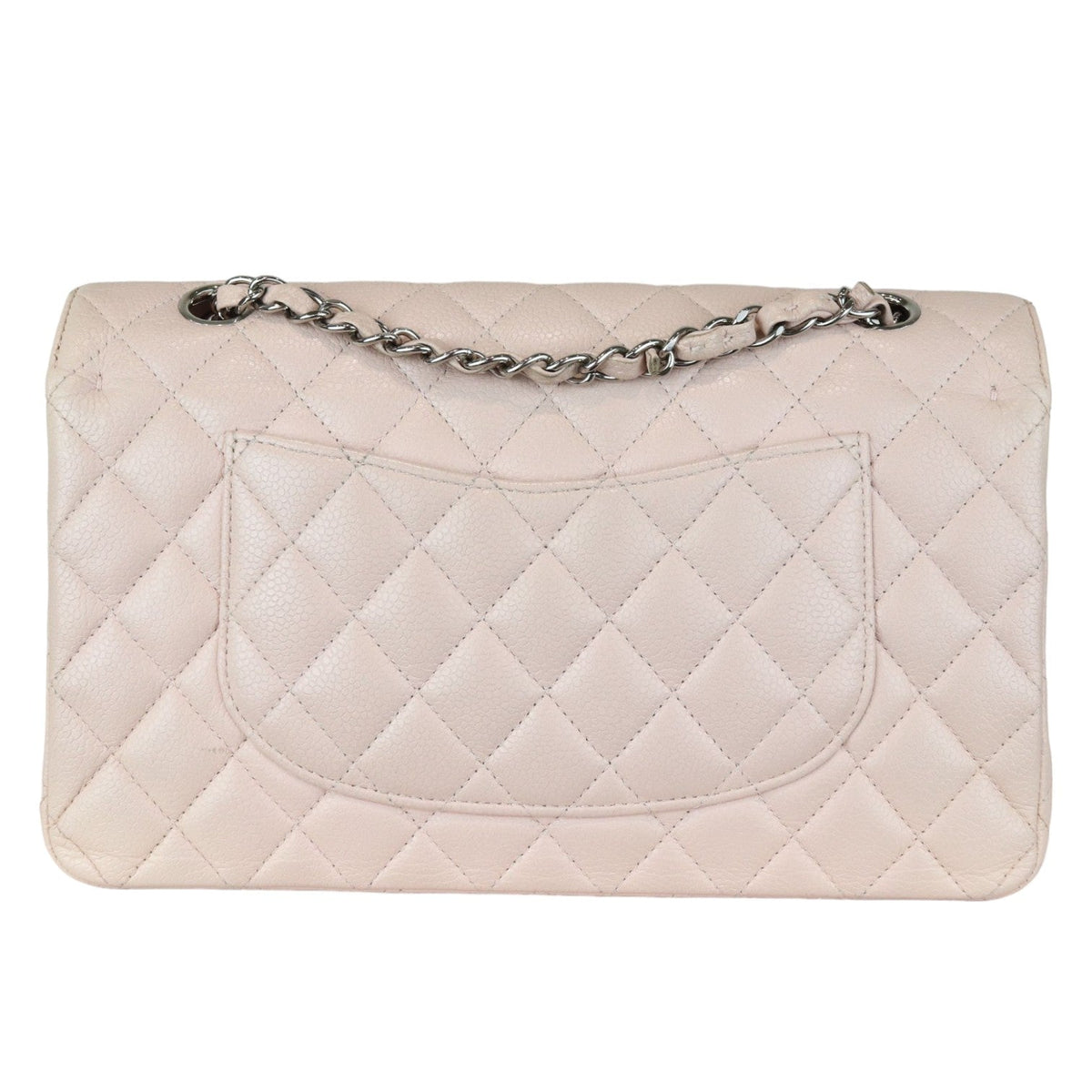Double Flap Medium Caviar Quilted Light Pink SHW