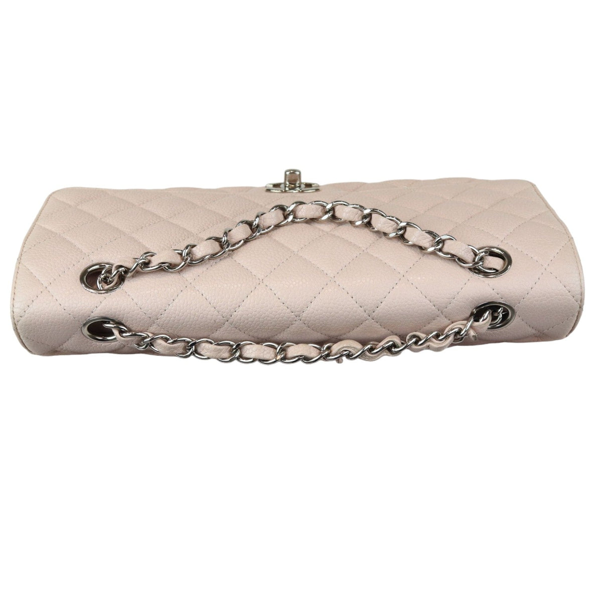 Double Flap Medium Caviar Quilted Light Pink SHW
