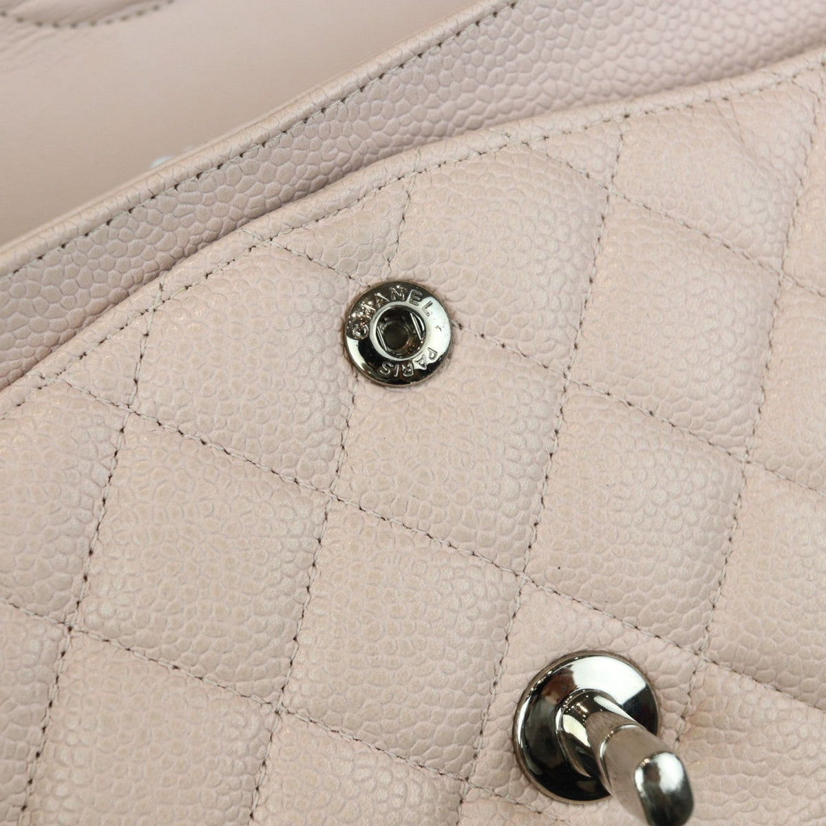 Double Flap Medium Caviar Quilted Light Pink SHW