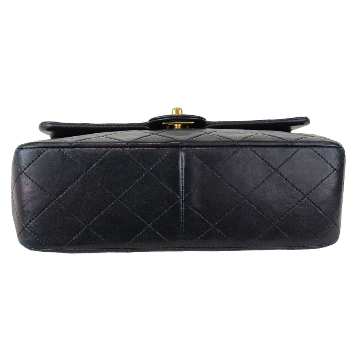 Vintage Large Square Mini Flap Lambskin Black GHW
