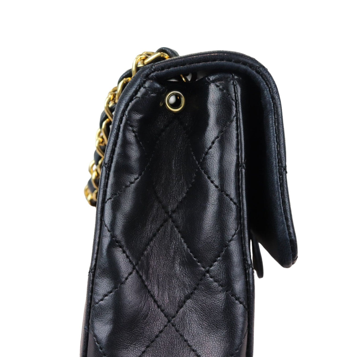 Vintage Large Square Mini Flap Lambskin Black GHW