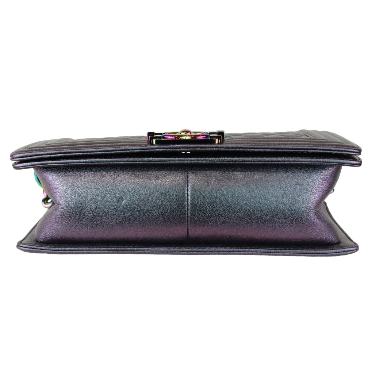 Boy Flap Medium Iridescent Goatskin Quilted Purple