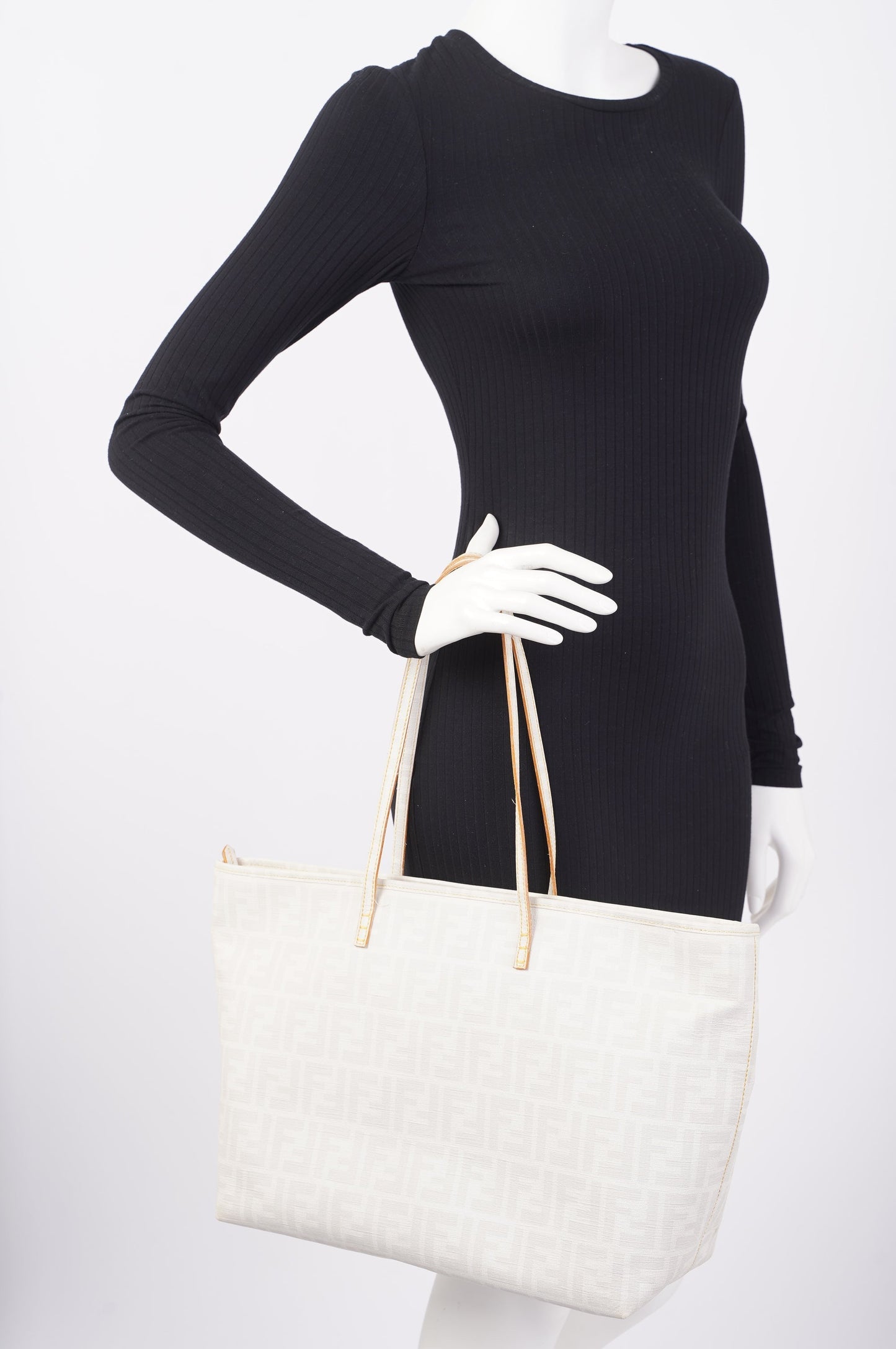 Fendi Zucca Tote Bag White Canvas