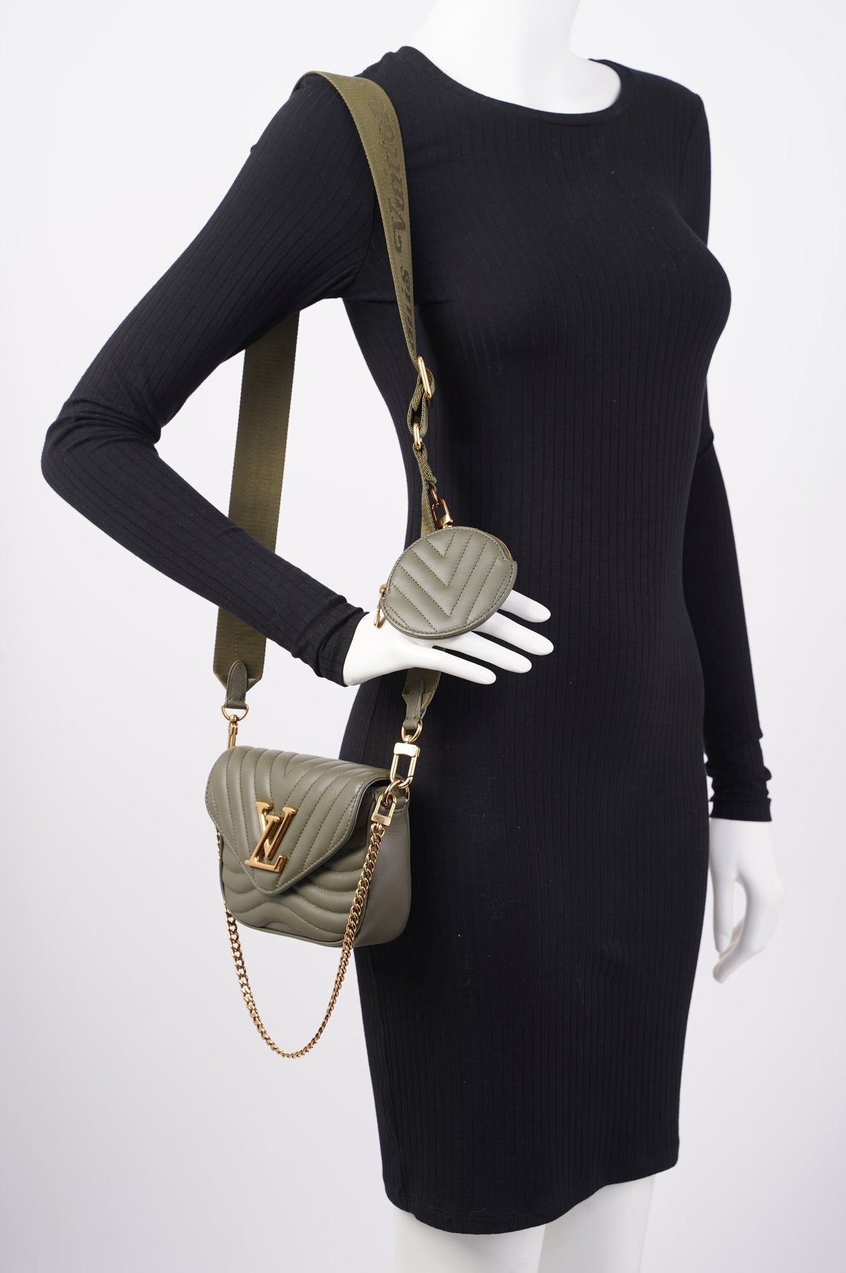 Louis Vuitton New Wave Multi Pochette Khaki Calfskin Leather