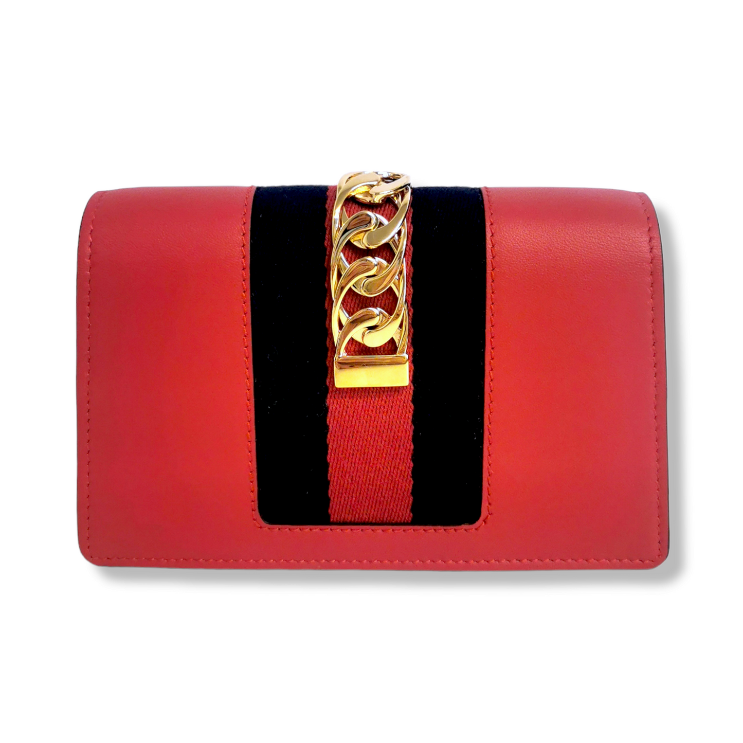 Gucci Sylvie Crossbody Bag Super Mini Red Leather Gold