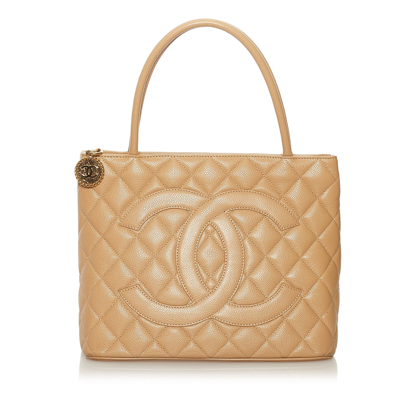 Chanel Medallion Caviar Leather Tote Bag
