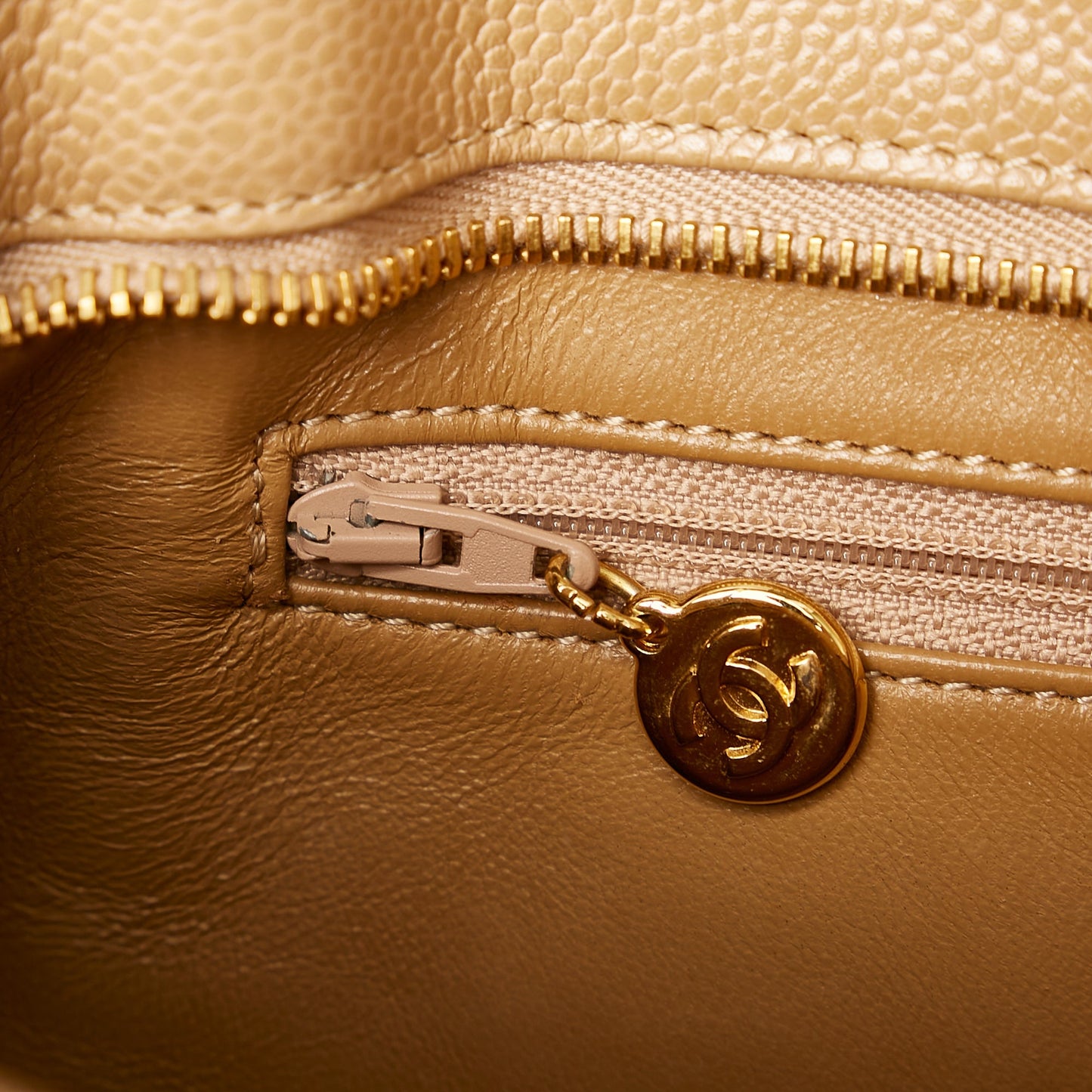 Chanel Medallion Caviar Leather Tote Bag