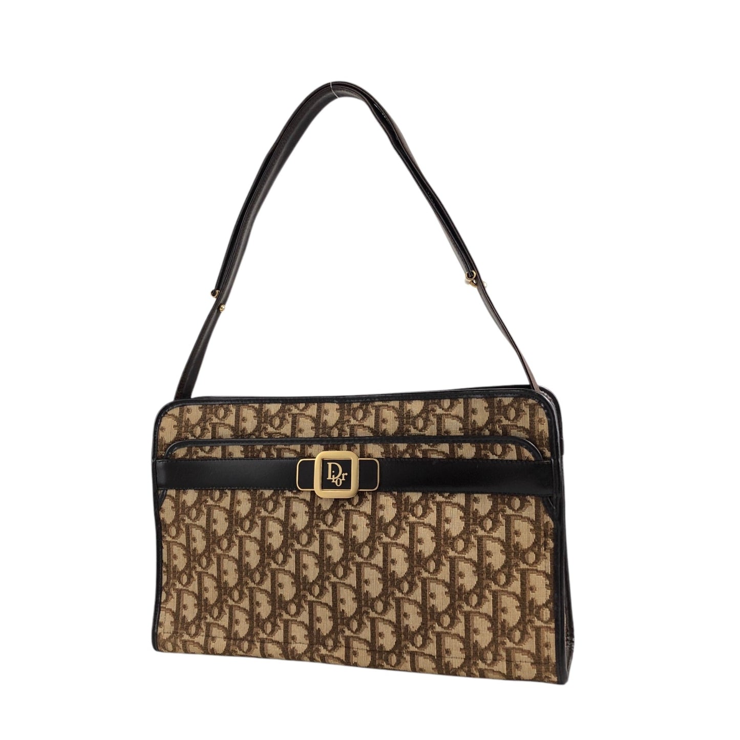 Christian Dior Trotter Logo Shoulder bag Brown Vintage 6durdn