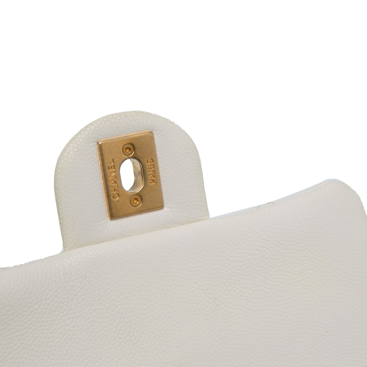 White Chanel Mini Caviar Twist Your Buttons Flap Crossbody Bag