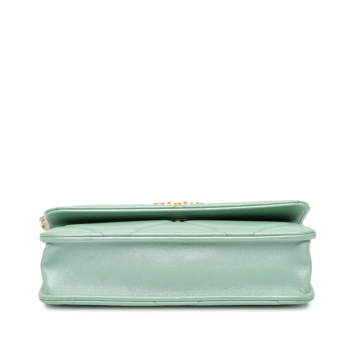 Green Chanel Lambskin 19 Clutch with Chain Satchel