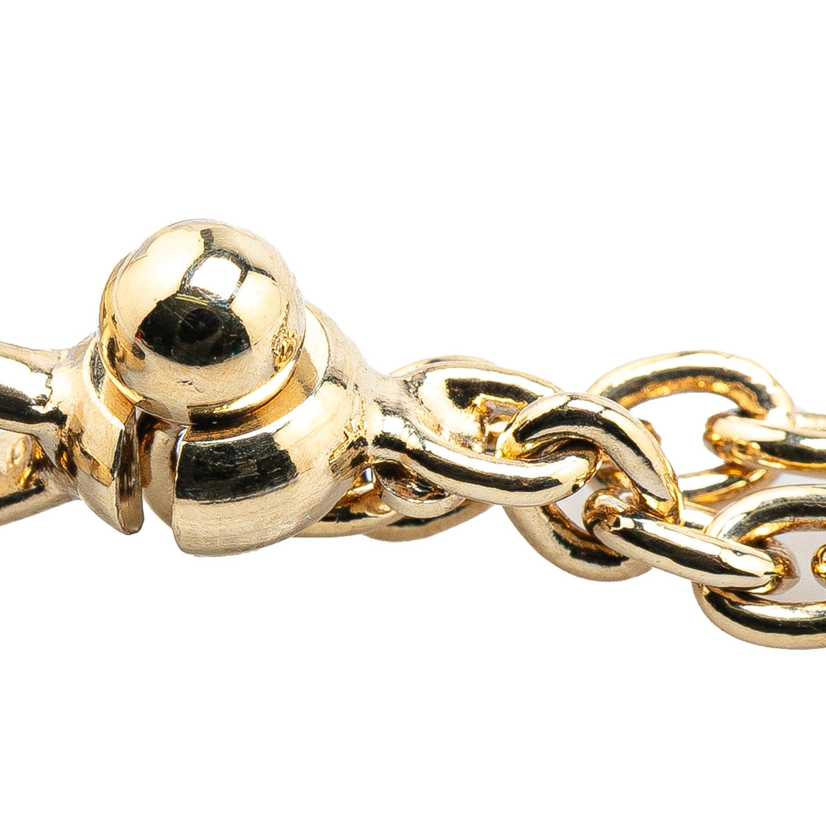 Gold Chanel Gold Plated Rhinestone CC Heart Charm Key Chain