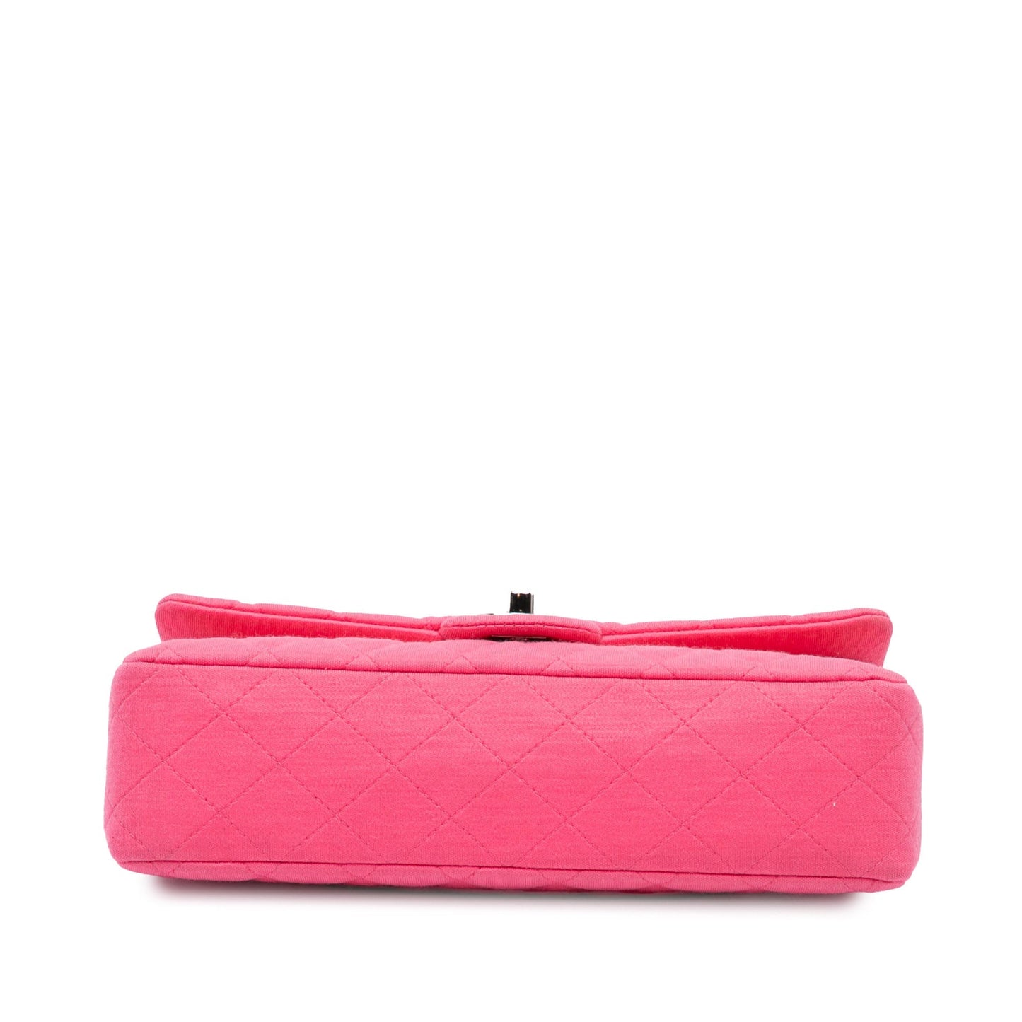 Pink Chanel Medium Classic Jersey Double Flap Shoulder Bag
