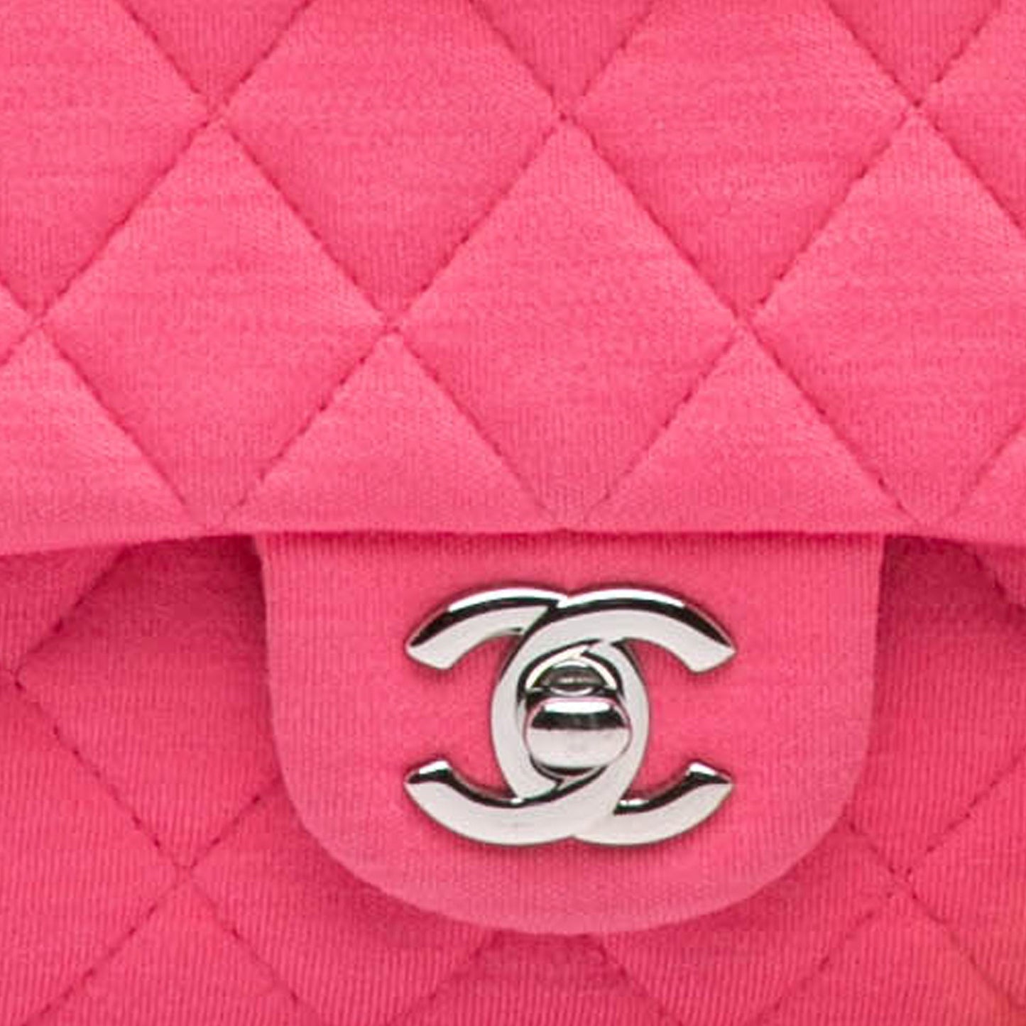 Pink Chanel Medium Classic Jersey Double Flap Shoulder Bag