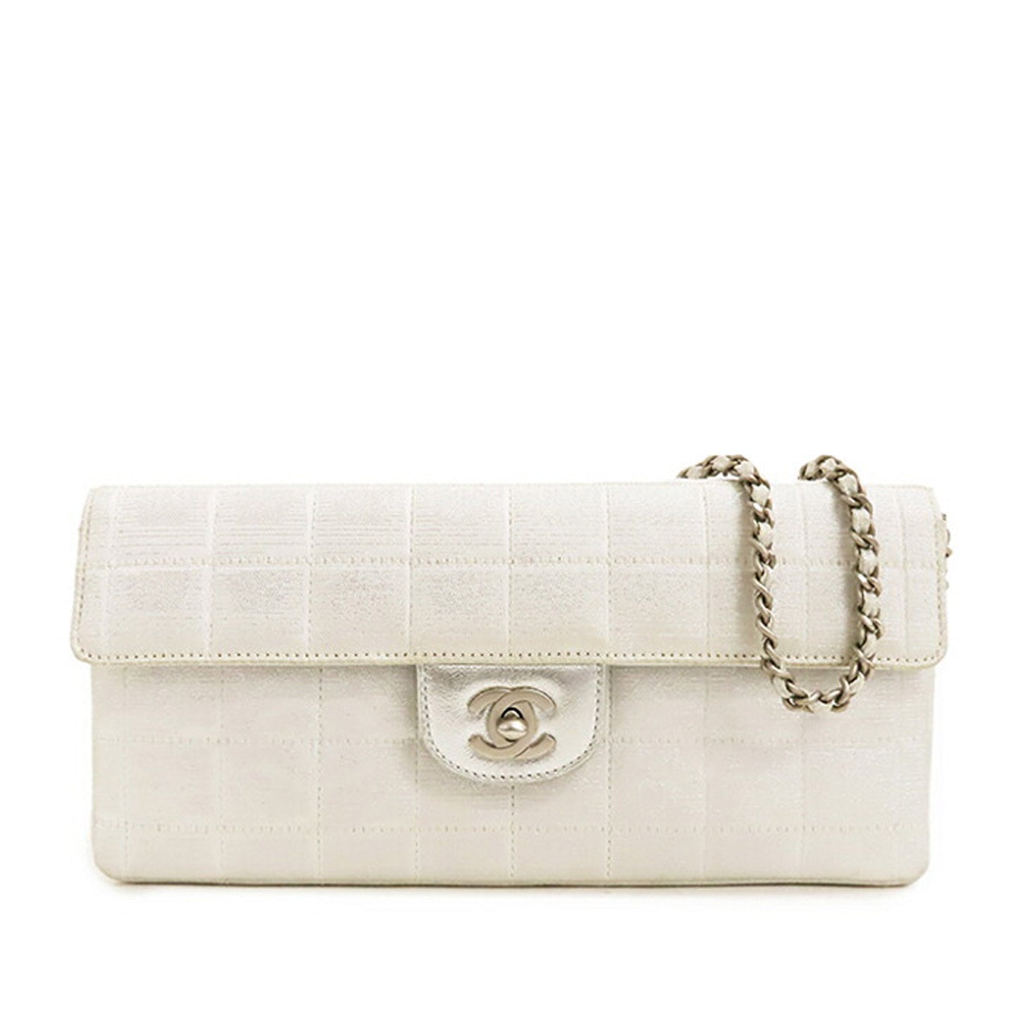 White Chanel New Travel Line East West Flap Shoulder Bag