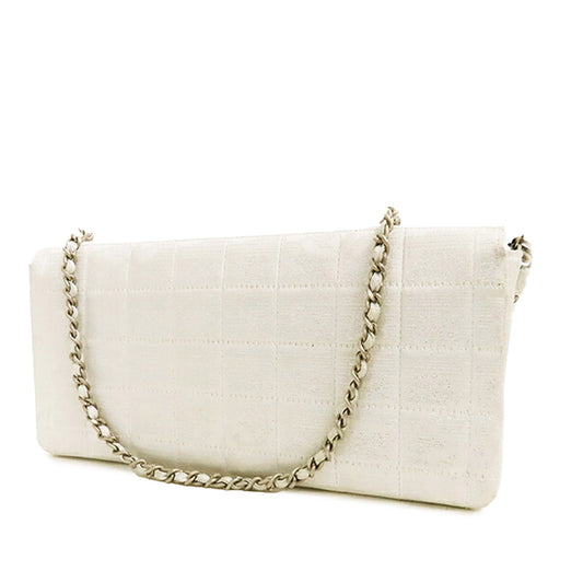 White Chanel New Travel Line East West Flap Shoulder Bag
