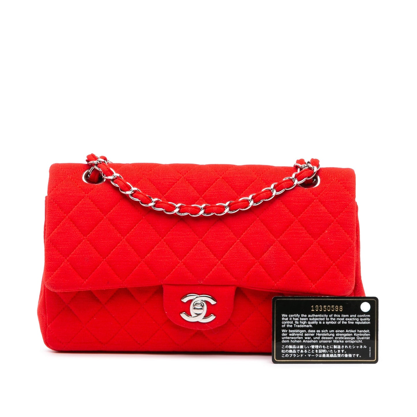Red Chanel Medium Classic Jersey Double Flap Shoulder Bag