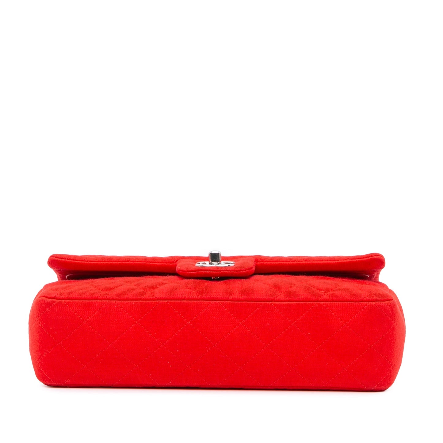 Red Chanel Medium Classic Jersey Double Flap Shoulder Bag