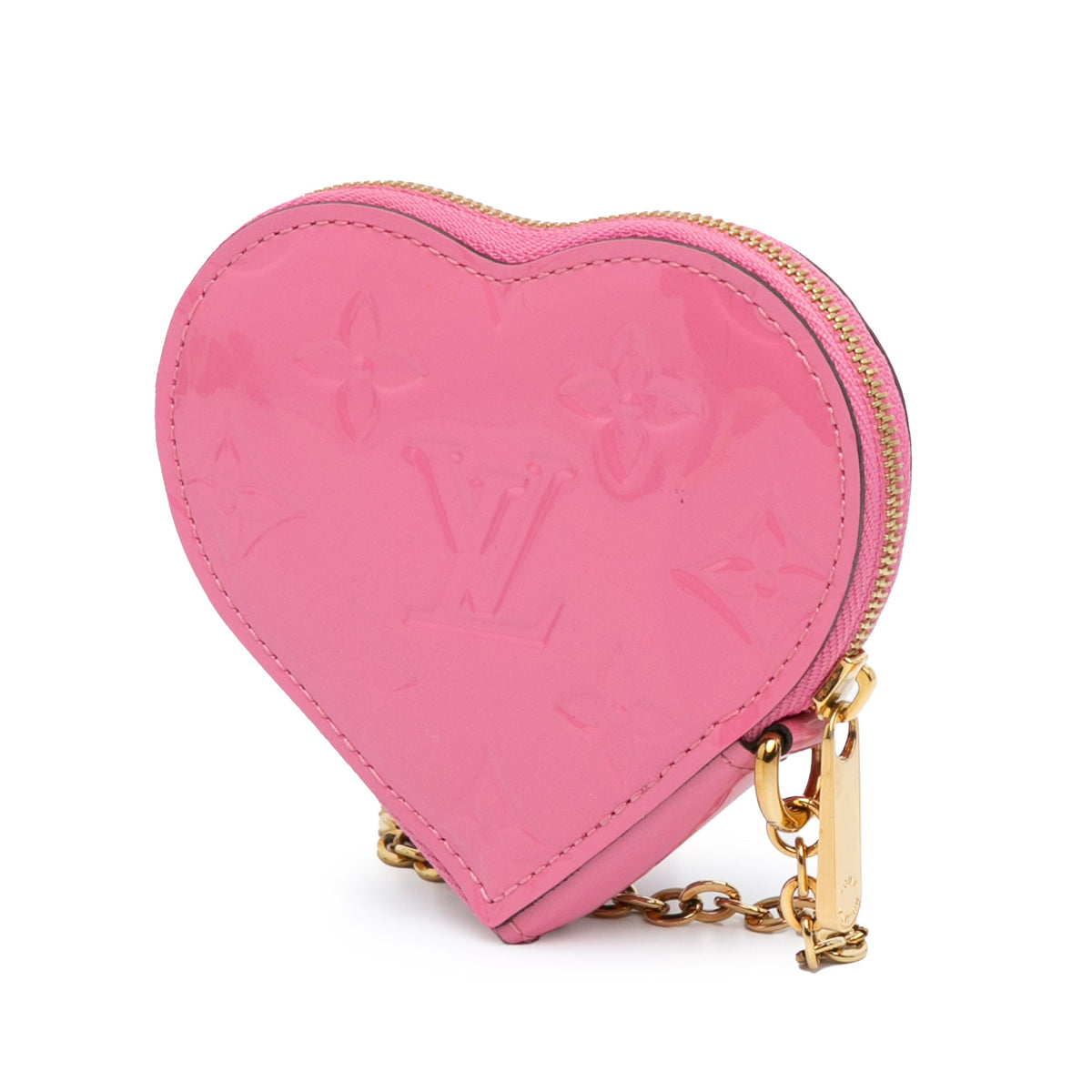 Pink Louis Vuitton Monogram Vernis Heart Coin Pouch
