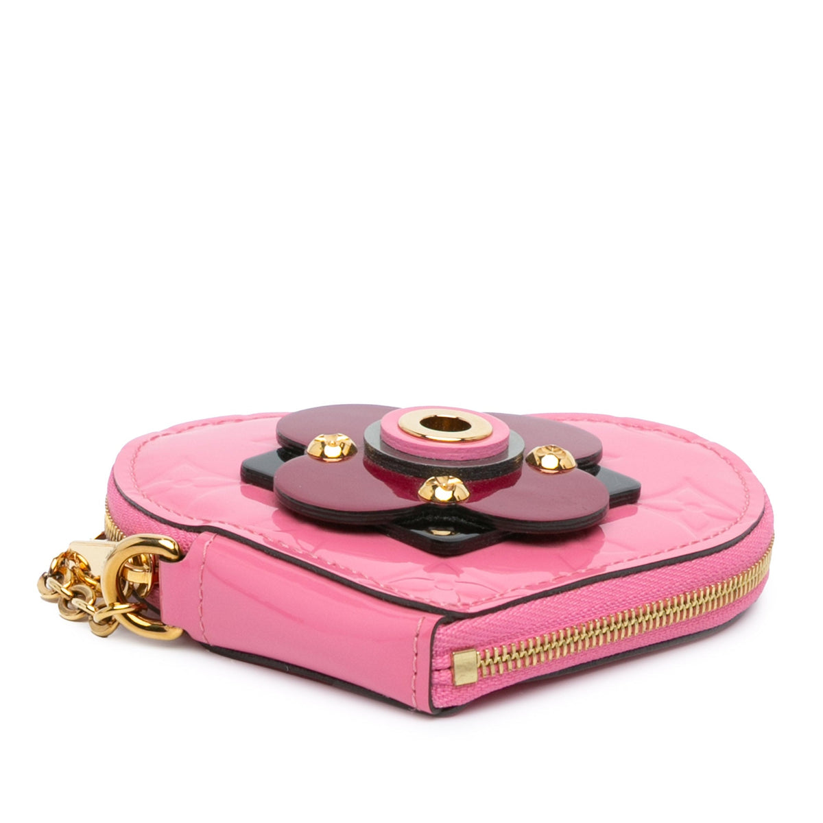 Pink Louis Vuitton Monogram Vernis Heart Coin Pouch
