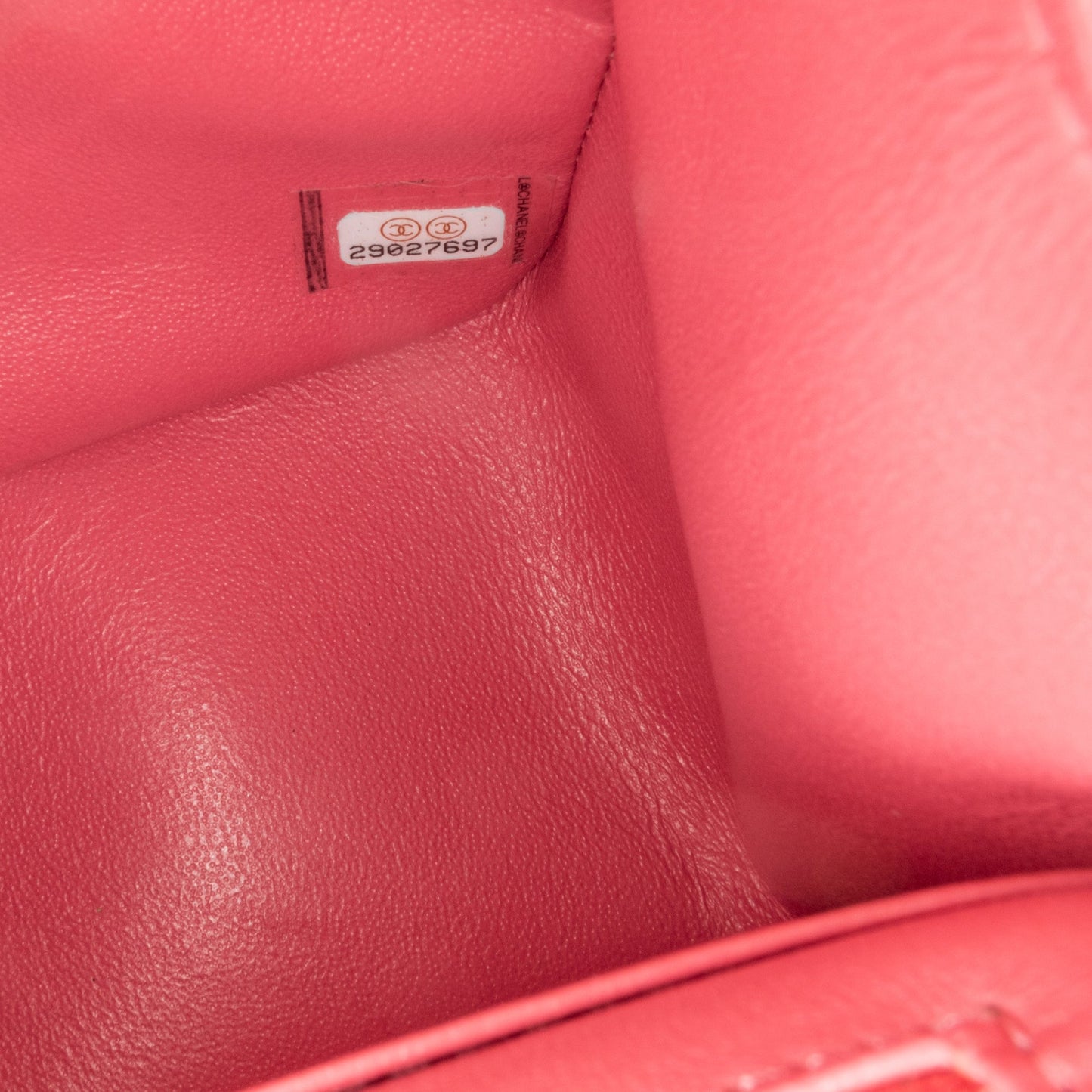 Pink Chanel Mini Square Classic Lambskin Single Flap Crossbody Bag