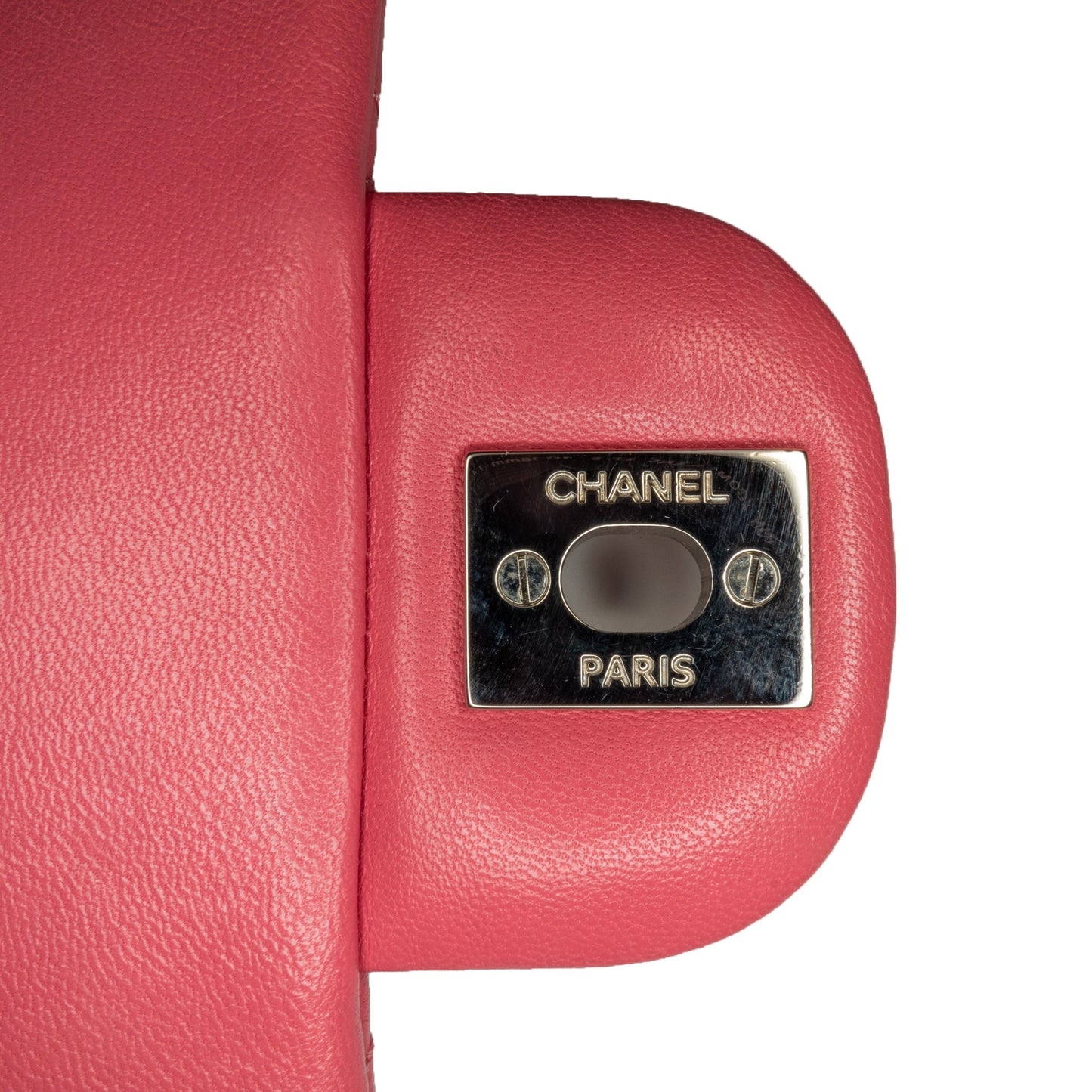 Pink Chanel Mini Square Classic Lambskin Single Flap Crossbody Bag