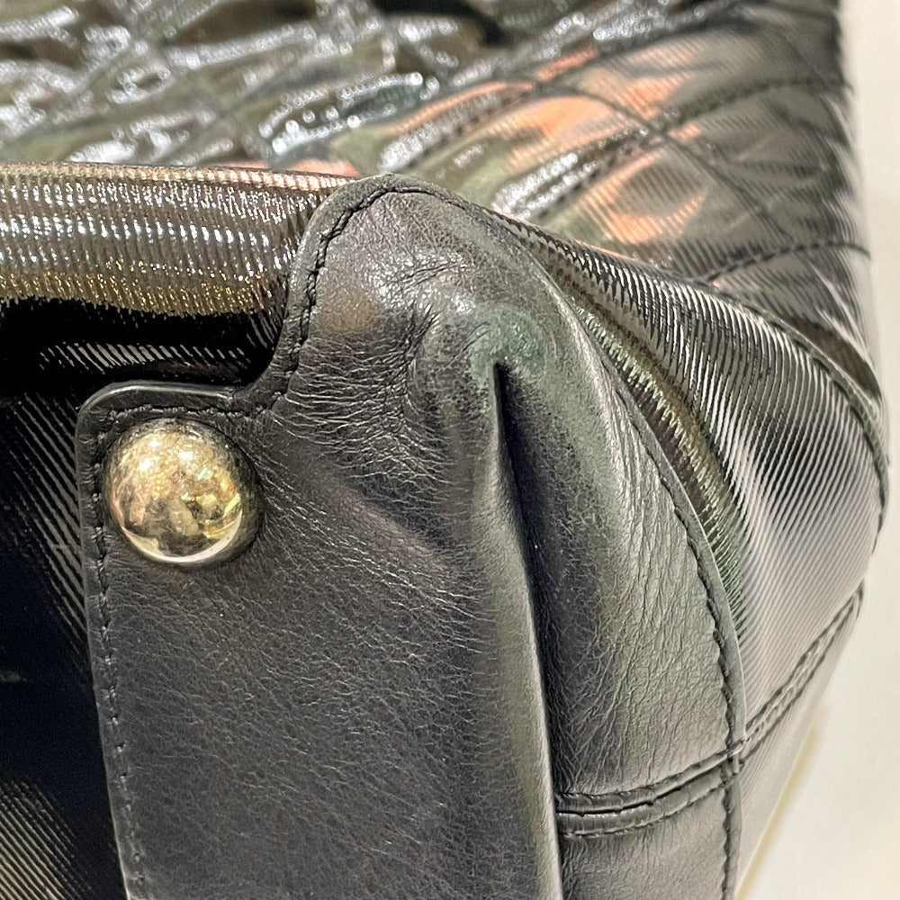 CHANEL Tote Bag Bag Shoulder Semi-Shoulder CC COCO Mark charm Matrasse Enamel / leather black Women Used