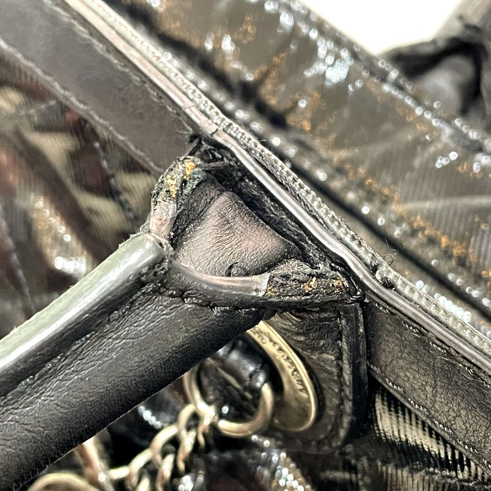 CHANEL Tote Bag Bag Shoulder Semi-Shoulder CC COCO Mark charm Matrasse Enamel / leather black Women Used