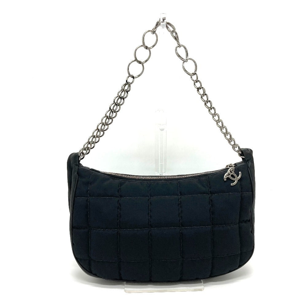 CHANEL Shoulder Bag Leather nylon black CCCOCO Mark Chocolate bar Women Used